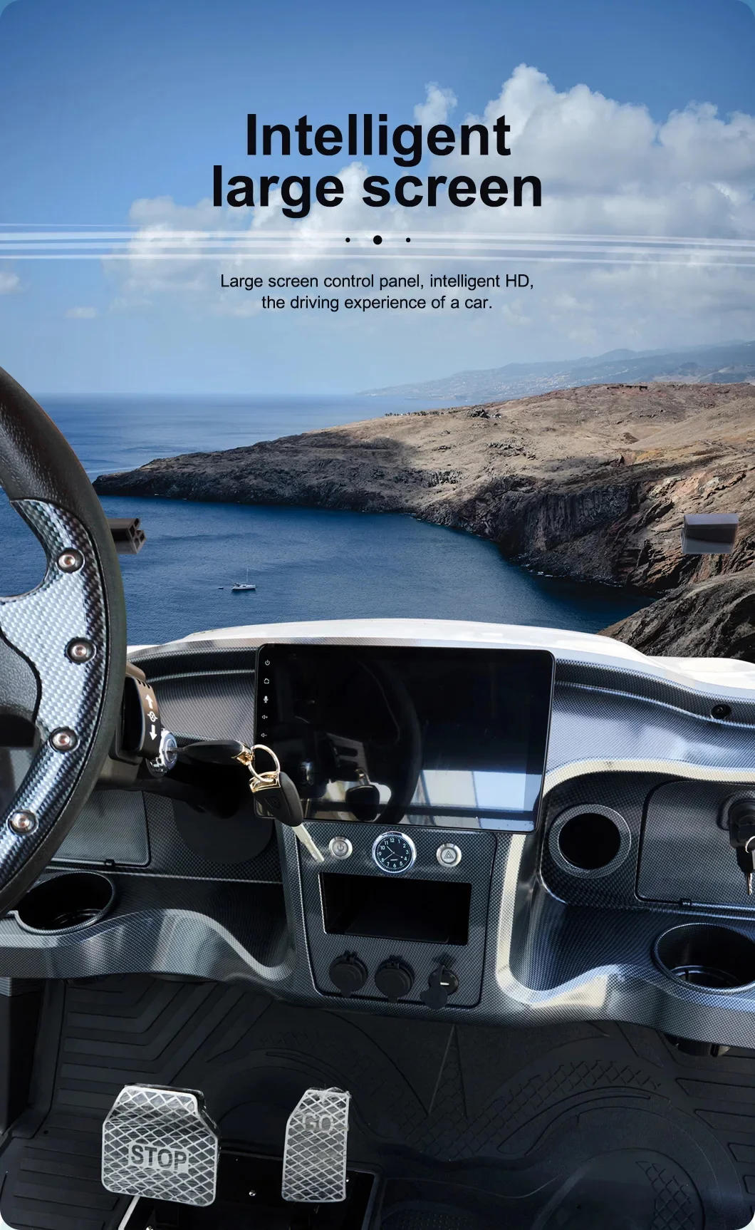 Description Picture 6 of item2+2+2 Seats Person Lithium Battery 4 Wheel Electric Golf Carts For Sale