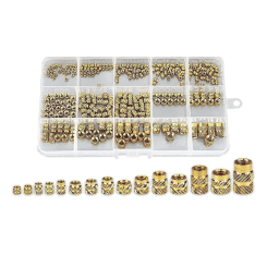300Pcs Thread Knurled Nuts, Brass Knurled Threaded Insert Nuts, Brass Threaded Inserts for 3D Printing Injection Molding