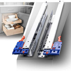 Under-Mount Drawer Runners Full Extension Soft Close Concealed Furniture Drawer Slides with Couplings 3 Full Extension 1 Pair