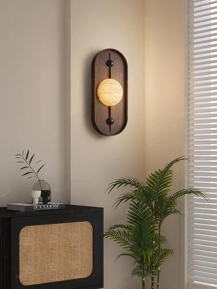 Description Picture 2 of itemCreative Natural Marble Wall Light Coffee Metal For Parlor Bedroom Aisle Restaurant Sconce Dropshipping 3000K