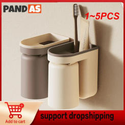 1~5PCS Strong Bearing Capacity Shelf Caramel Brown Storage Artifact Multifunctional Storage Toothbrush Holder