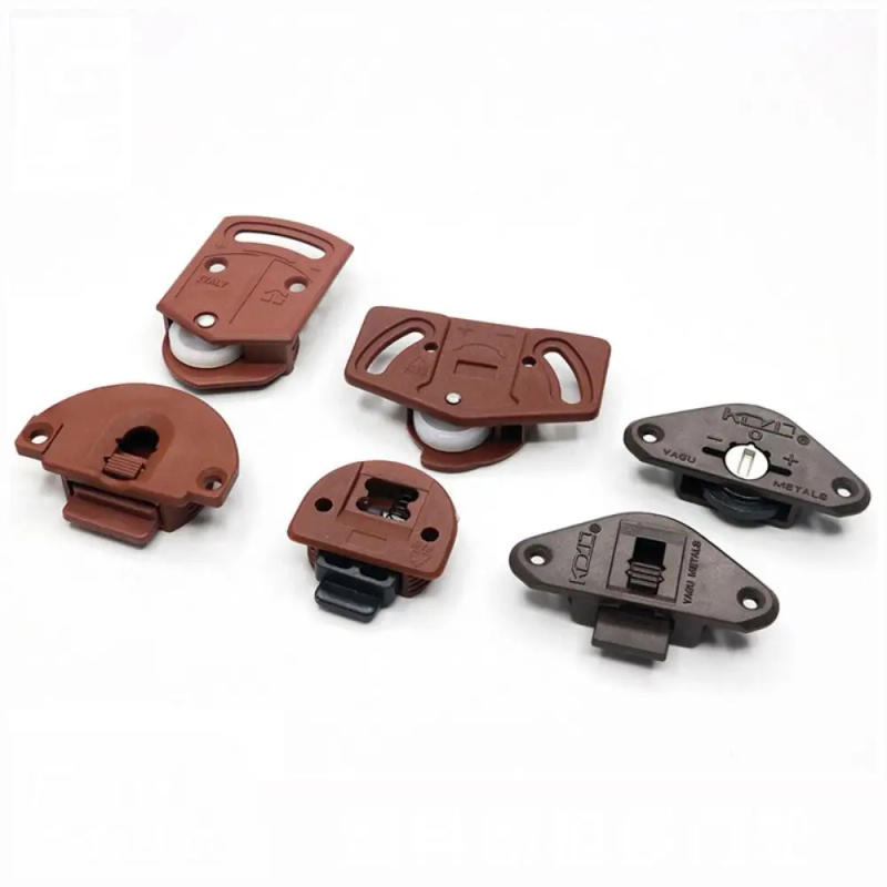 Description Picture 2 of item1Pair Gear Circuit Board Window Door Roller Furniture Hardware Cabinet Wardrobe Runner Wheels Plastic Indoor Panel Kit