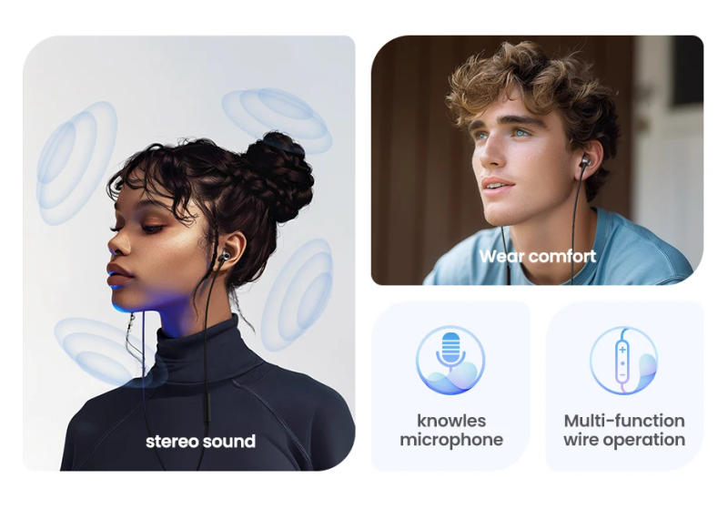 Description Picture 5 of itemUGREEN Semi-open 3.5mm USB Type C Wired Earbuds with Microphone, Wired Earphones Headphones HiFi Stereo,For Most with 3.5mm Jack