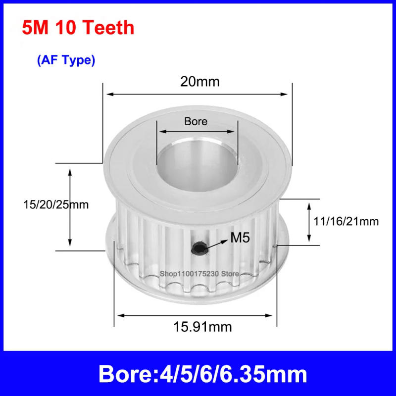 Description Picture 2 of item1Pcs HTD5M 10/12/14/15T Timing Pulley 11/16/21/27mm Width Toothed Belt Pulleys 4mm-12.7mm Bore Gear Pulley for CNC Machine
