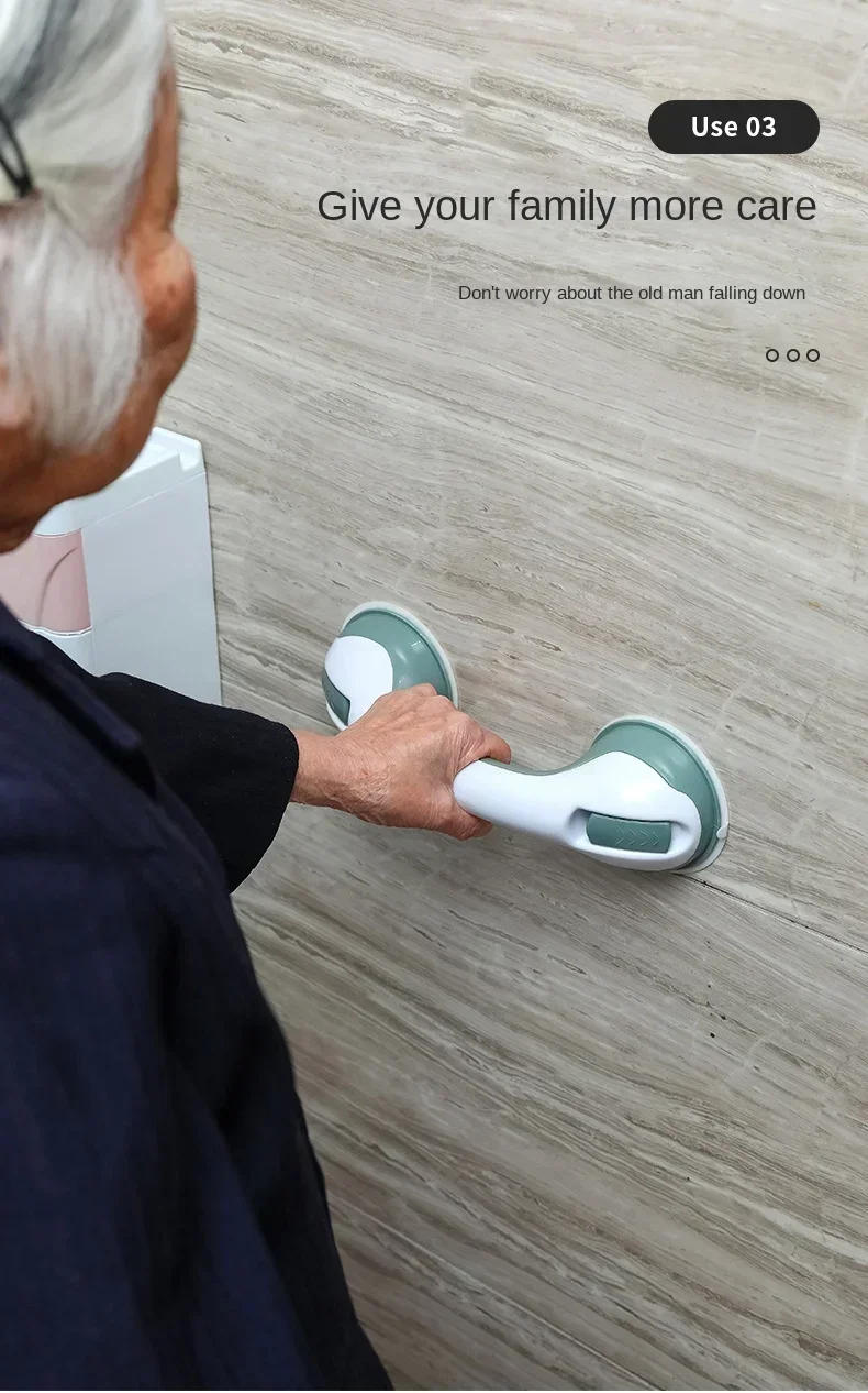 Description Picture 6 of itemToilet Safe Grab Anti Slip Elderly Safety Helping Handle Shower Handle Support Bathroom Bar Vacuum Sucker Suction Cup Handrail