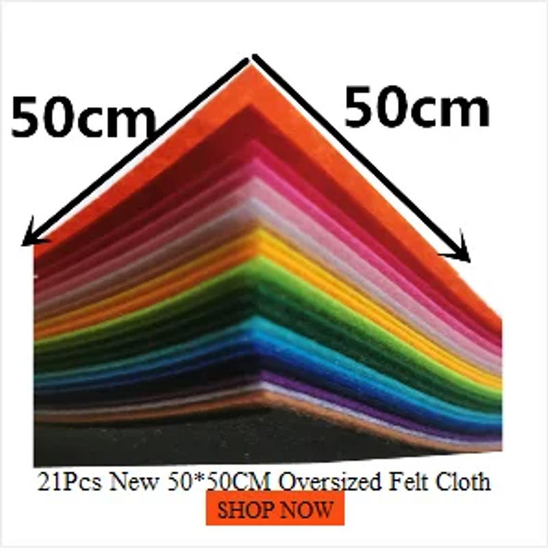 Description Picture 3 of item40Pcs New Hard Felt Cloth Polyester Felt Sheet Non-woven Fabric DIY Sewing Dolls Toys Crafts Material 1mm Thick For Needlework