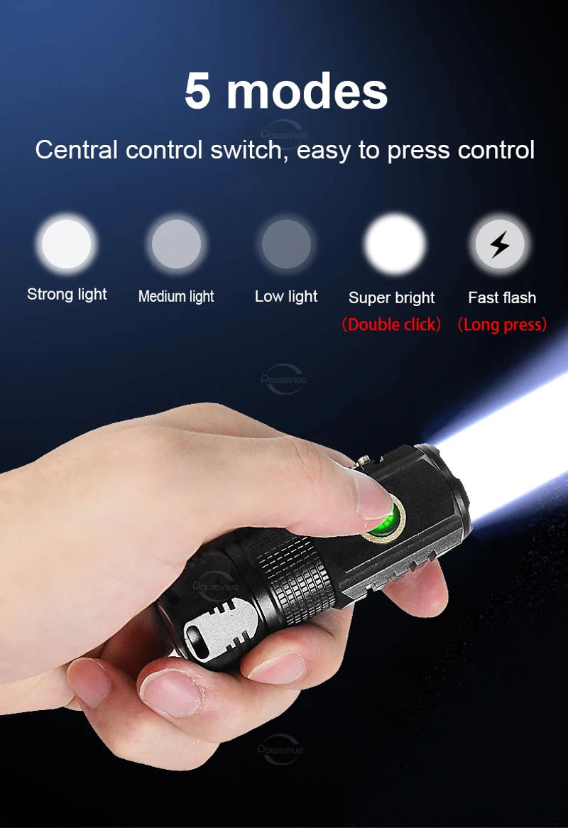 Description Picture 6 of itemMINI Strong Light Flashlight 3*LED Super Bright Torch Portable Rechargeable Lantern Outdoor Home Mini Hat Clip Light