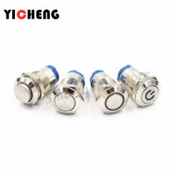 1Pcs high quality waterproof  Metal push button switch 12mm LED power start self-reset/self-locking round switch，With cable