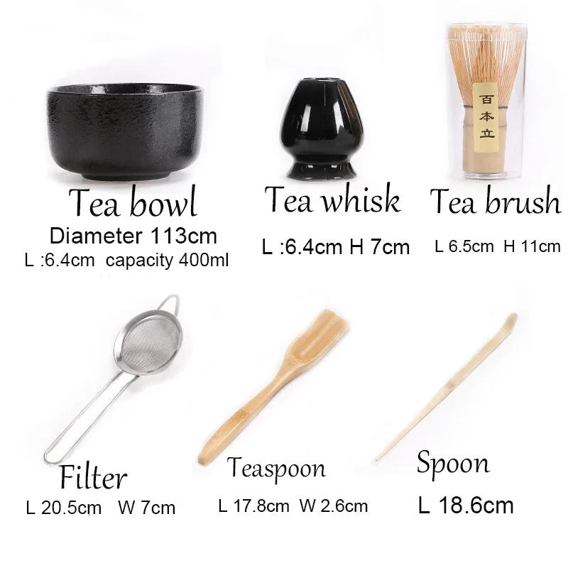 Description Picture 5 of item6Pcs Tea Whisk Brush Set Bamboo Matcha Whisk Scoop and Holder Matcha Bowl with Strainer Japanese Matcha Ceremony Accessory
