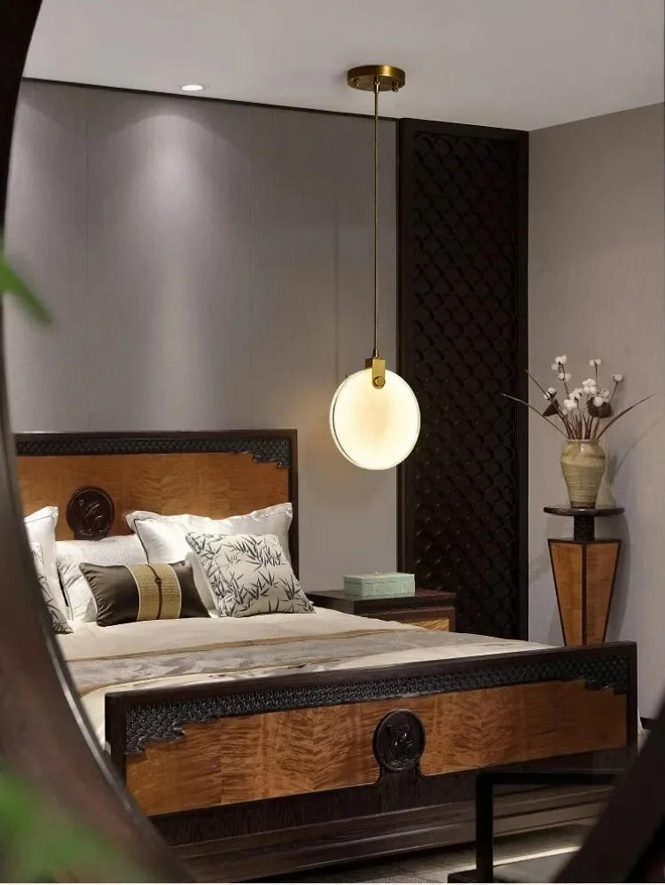 Description Picture 4 of itemLED restaurant pendant light luxurious all copper natural marble pendant light living room bedroom lighting home decoration