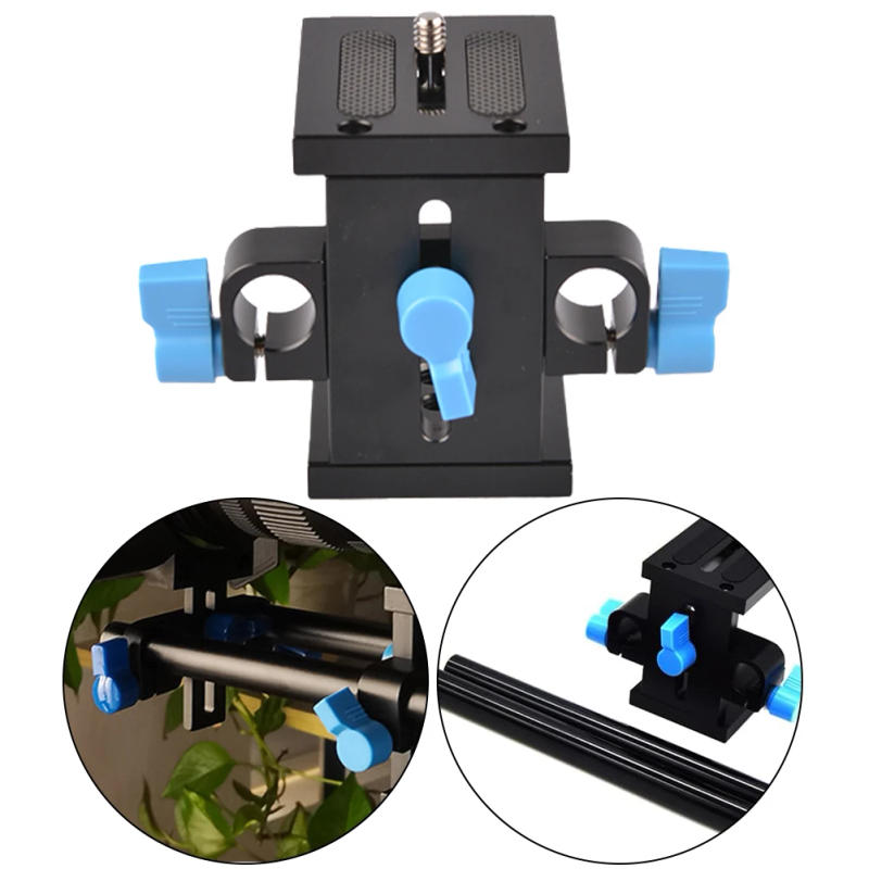 Description Picture 4 of item15mm Rail Support System with Quick Release Plate Universal DSLR Camera Base Plate Guide Stand for Follow Focus for DSLR Camera