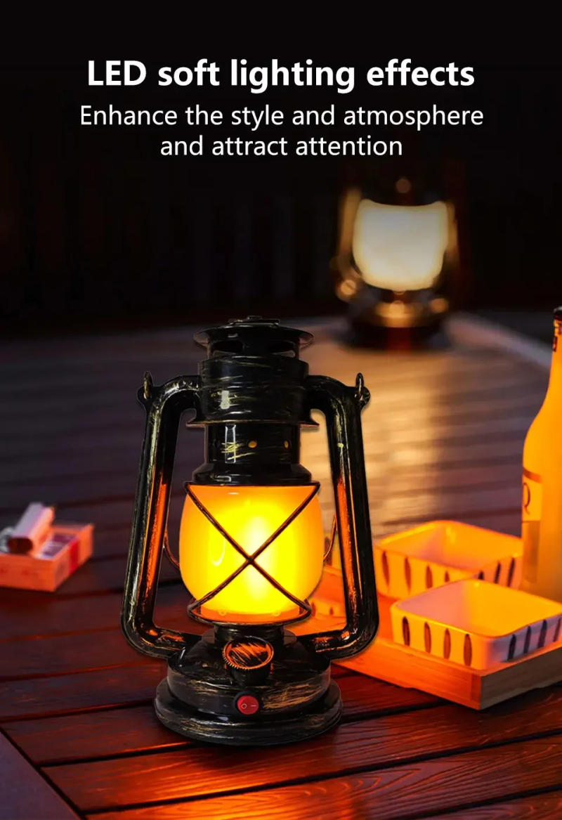 Description Picture 5 of itemRechargeable Vintage LED Table Lamp 3 Lighting Modes Retro Indoor Bedroom Desk Atmosphere Light Hanging Camping Lamp Home Decor