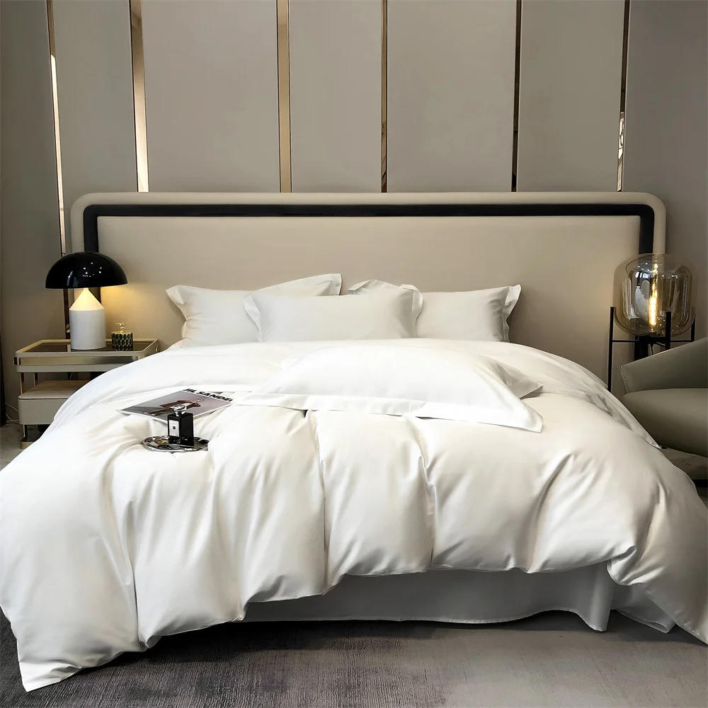 Description Picture 2 of itemSvetanya Pure Egyptian Cotton Bedding Sets Bed Linens Solid Color Sheet Pillowcase Duvet Cover Queen King