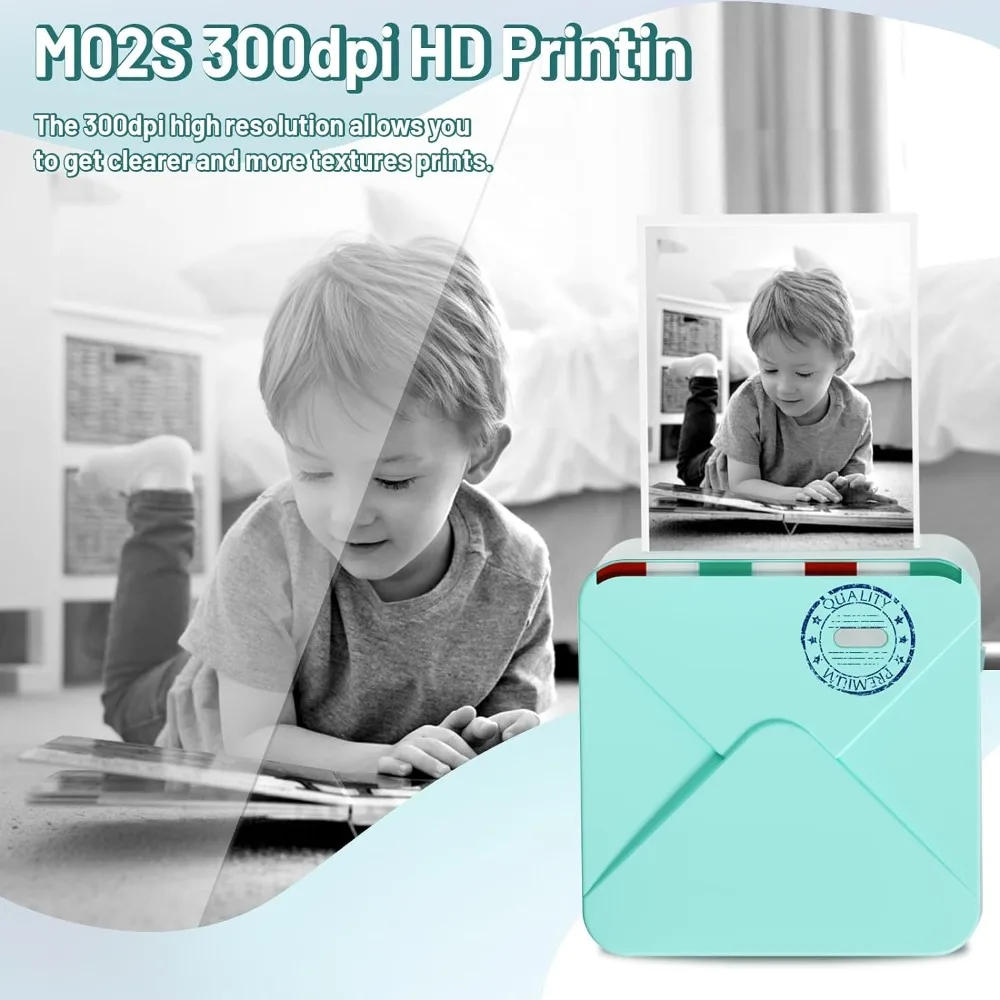 Description Picture 4 of itemPortable Printer Phomemo M02S Thermal Mini Printer 300dpi Inkless Pocket Printer Compatible 15/25/53mm Sizes Self-Adhesive Paper