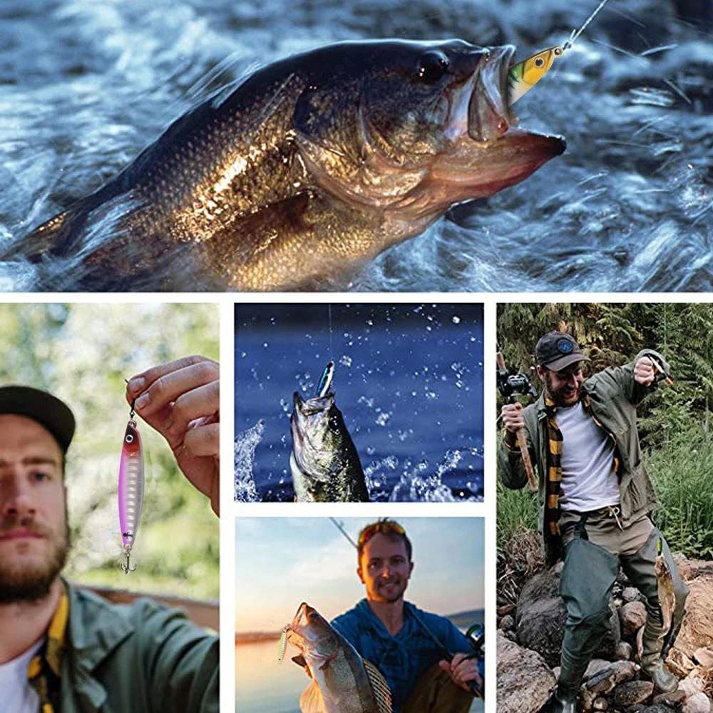 Description Picture 6 of itemMetal Fishing Lure 10g 15g 20g Shore Cast Hook Swimbait Spoon Jig Artificial Bait Laser Cover Pike Trout Pesca Spinning Tackle