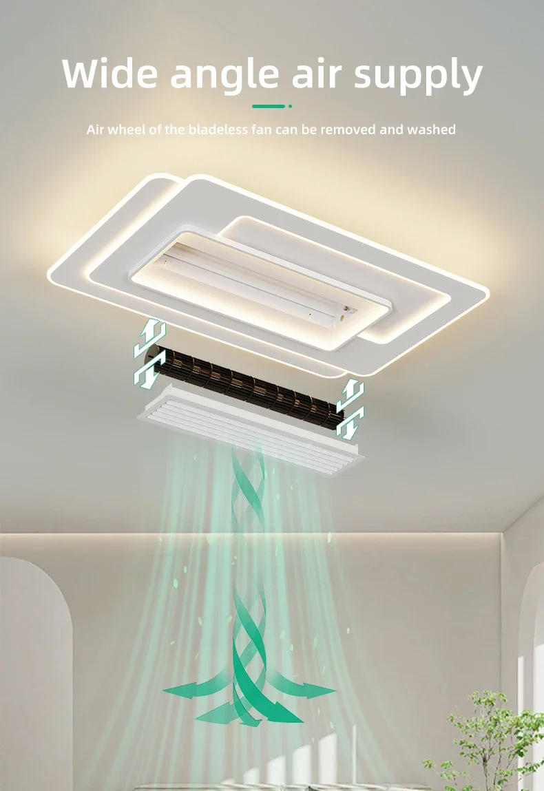 Description Picture 3 of itemBladeless Fan Light Bedroom Light Full Spectrum Eye Protection Anti Blue Light Ceiling Lamp with Electric Fan Mute All-in-One