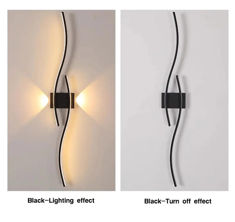 Description Picture 6 of itemCreative LED Wall Lamps for Bedroom Living Room Black White Gold Indoor LED Wall Lights Aluminum Wall Sconce Lighting