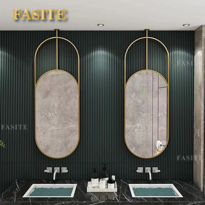 Description Picture 2 of itemHanging Backlight Mirror Bathroom Aesthetic Dressing Bathroom Mirror Modern Full Height Custom Espejo Pared Bathroom Fixture