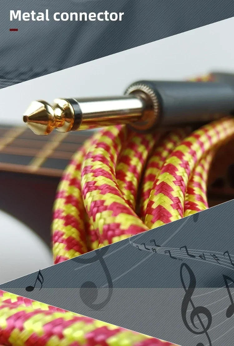 Description Picture 3 of item3/6M Electric Guitar Cable Wire Connection Cable Audio Cable Guitar & Bass String Instrument Accessories Parts Color Random