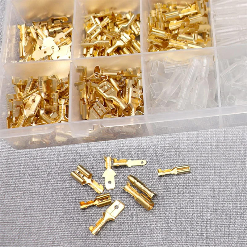 Description Picture 4 of item640Pcs 2.8/4.8/6.3mm Male and Female Spade Connector& Bullet Connectors Terminals Wire Crimp Terminal with Insulating Sleeve Kit