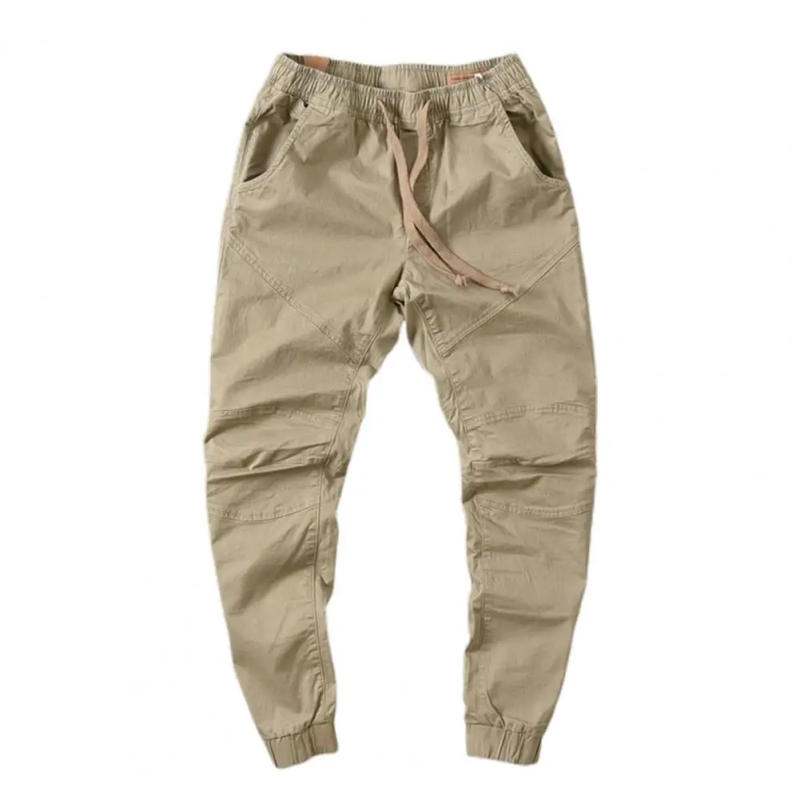 Description Picture 2 of itemMen Cargo Pants Popular Pure Color Cropped Cargo Pants Casual Men Overalls  Slim Cropped Pants for Party