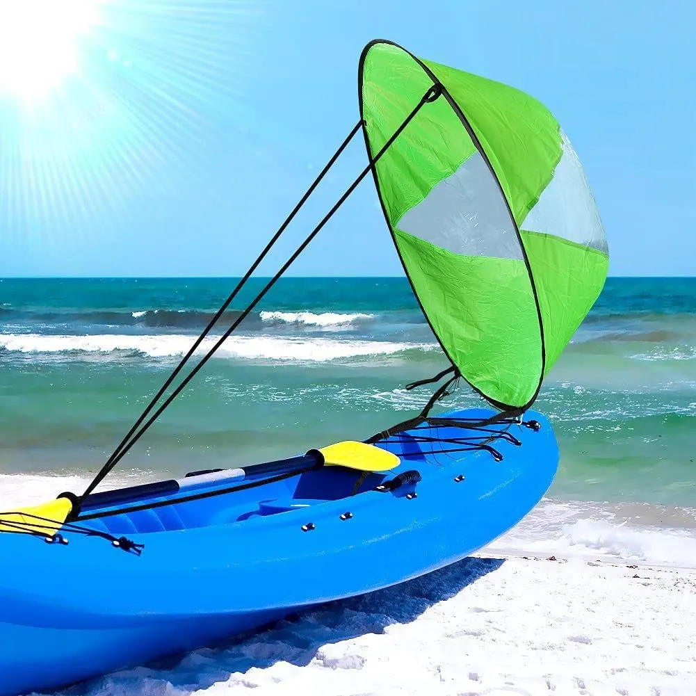 Description Picture 4 of item42'' Foldable Kayak Boat Wind Sail Surfing Wind Paddle Kayak Sail Durable Downwind Paddle Rowing Boats Wind Window Drop Ship Hot