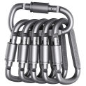 6PCS Carabiner Set For Key Camping Survival EDC Outdoor Keychain Clip Alloy Aluminum D-ring Snap Clip Lock Buckle Caribiner Hook