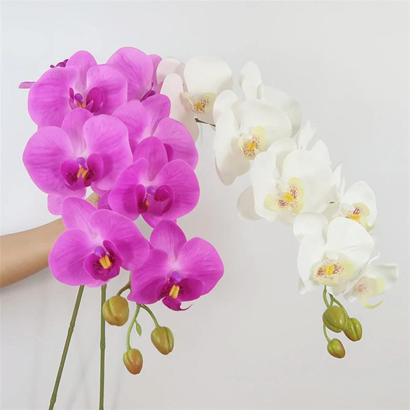 Description Picture 4 of item9 Heads 98cm Artificial Butterfly Orchid Flowers Fake Moth Orchids Flowers for Wedding Christmas Festival Home Decor