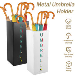 Umbrella Storage Bucket Metal Iron Holder Square Umbrella Rack Bin Multipurpose Walking Sticks Holder Home Storage Rack