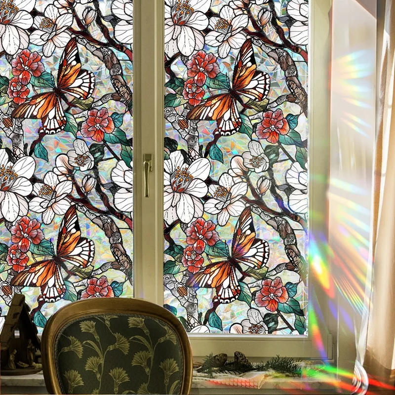 Description Picture 5 of itemDaisy Window Privacy Film Decorative Window Sticker Vinyl Glass Window Films Stained Glass Sticker Home Aesthetic Decoration