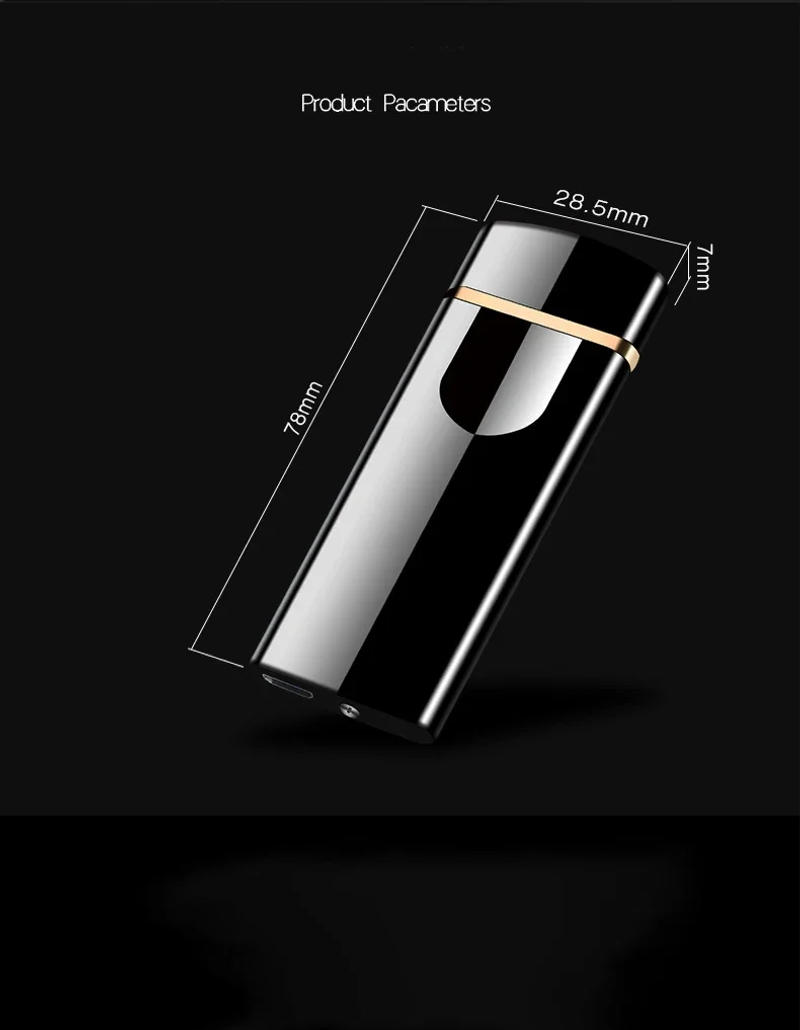 Description Picture 2 of item2023 Hot Sale Metal Windproof Pulse Double Arc Plasma Lighter LED Display USB Rechargeable Lighter Gift for Men
