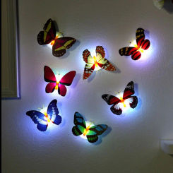 Colorful Changing Butterfly LED Wall Sticker Light Stickable 3D Home Decoration DIY Living Room Wall Decoration Butterfly Light
