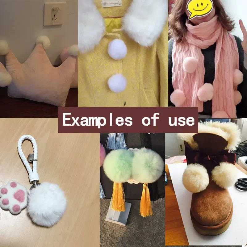 Description Picture 3 of item5pcs Imitate Rabbit Fur Pompon Ball 5cm Christmas Pom Pom Keychain Car Pompom Garment Toys Diy Bag Earring Ponpon Decoration
