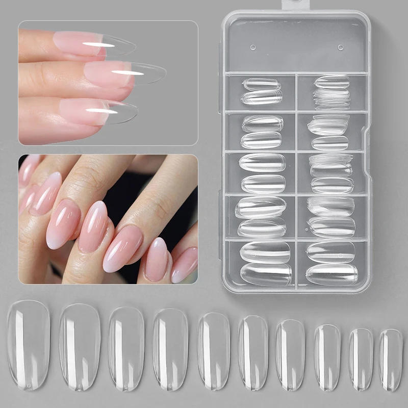 Description Picture 3 of item100pcs Acrylic Nails Fake Capsule Short Almond Coffin Square Artificial Nail Extension Soft Gel Tips Accessories Tools