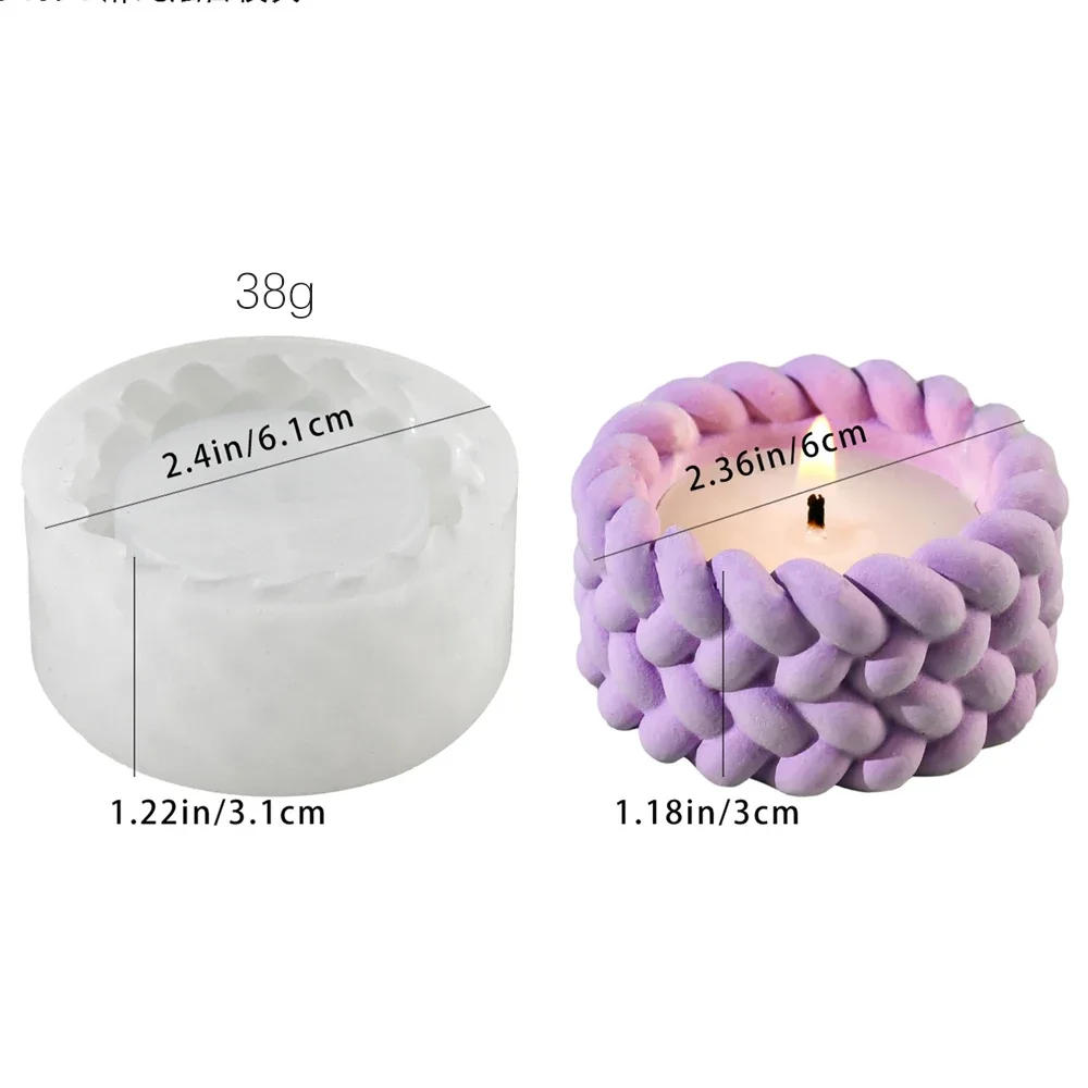 Description Picture 3 of itemHemp Rope Candle Cup Silicone Mold DIY Succulent Flower Pot Home Decor Molds Cement Gypsum Resin Clay Craft Storage Box Mould
