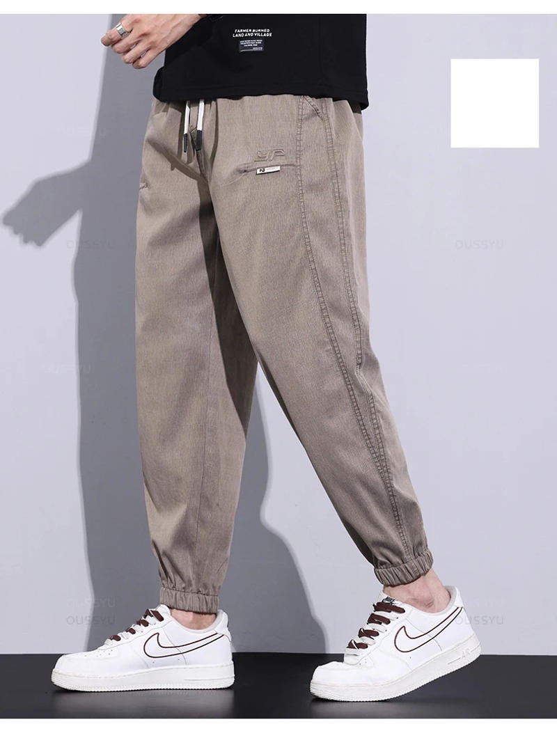 Description Picture 5 of itemMINGYU Brand High Quality Lyocell Fabric Men's Cargo Casual Pants Summer Thin Jogger Sweatpants Harem Trousers Male Plus Size 5X