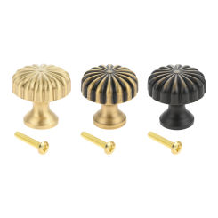 Brass Furniture Handles Simple Wardrobe Dresser Knobs Cupboard Cabinet Drawer Round Gold Pulls with Screw Home Door Room Decor