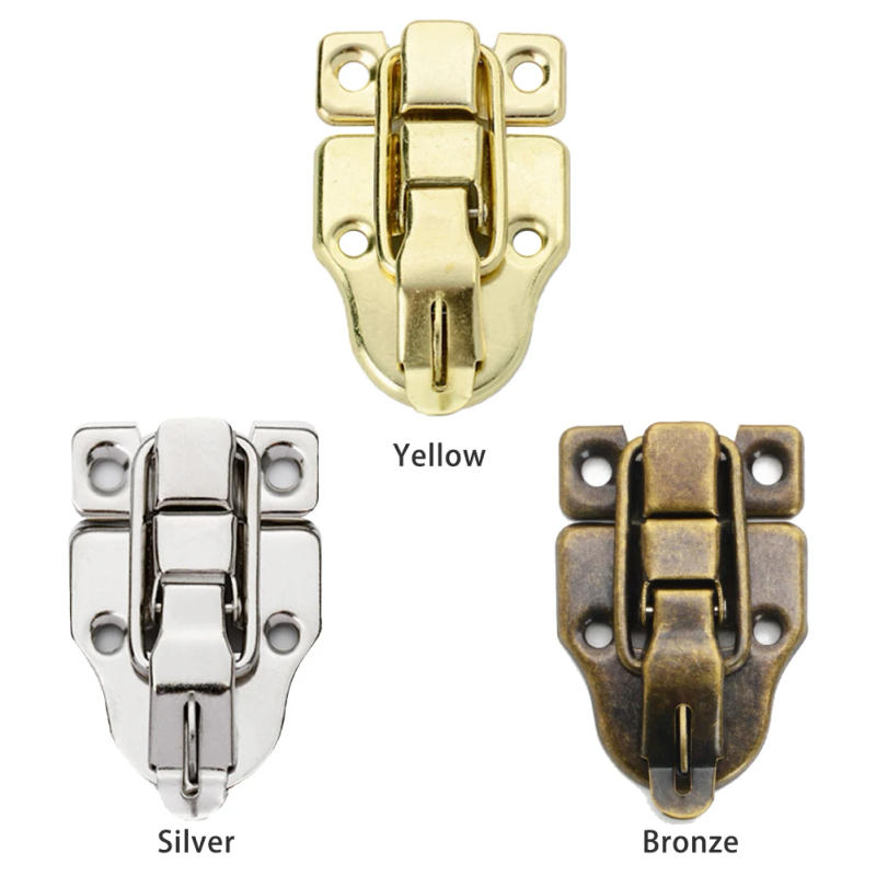 Description Picture 3 of item2pack Durable Retro Style Toggle Latch Toolbox Jewelry Chest Duckbilled Hasp Furniture Cabinet With Screws Wooden Box Clasp