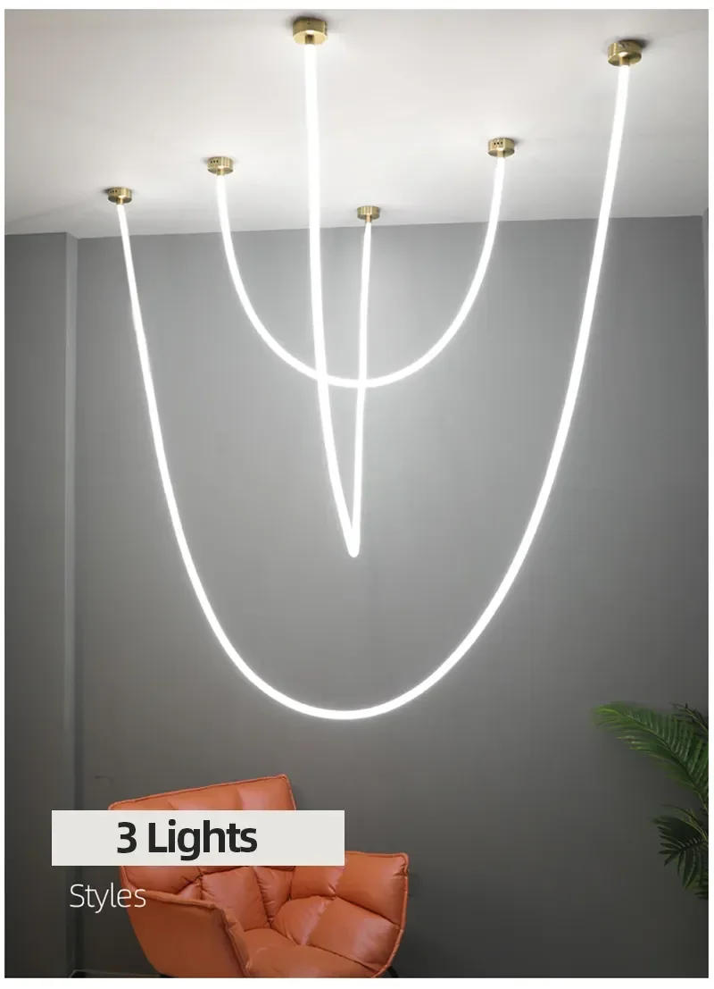 Description Picture 5 of itemMinimalist Designer Silicone LED Pendant Lamp for Living Room Hall Hotel Villa Decor Hanging Chandeliers Suspen Lighting Fixture