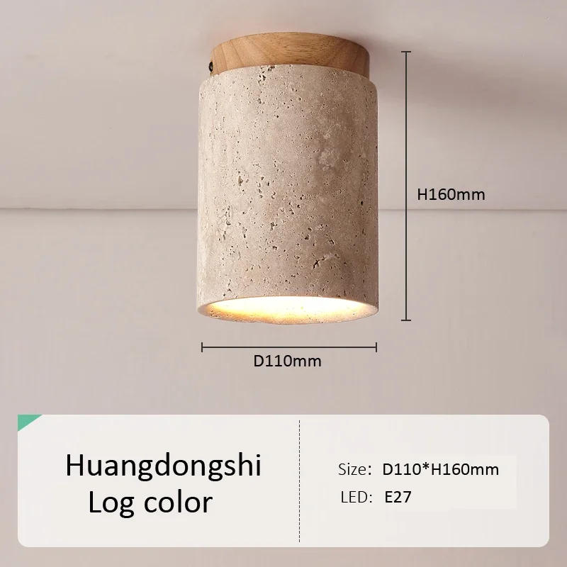 Description Picture 4 of itemWabi Sabi Led Ceiling Lamp Surface Mounted Downlight Stone Wood Light Round 110V 220V for Living Room Corridor Porch Balcony