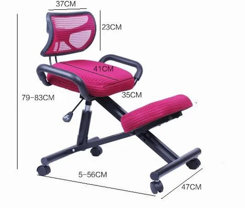 Description Picture 2 of itemErgonomically Designed Kneeling Chair W/Back&Handle&Caster Mesh Fabric Cushion Seat Office Computer Knee Ergonomic Posture Chair