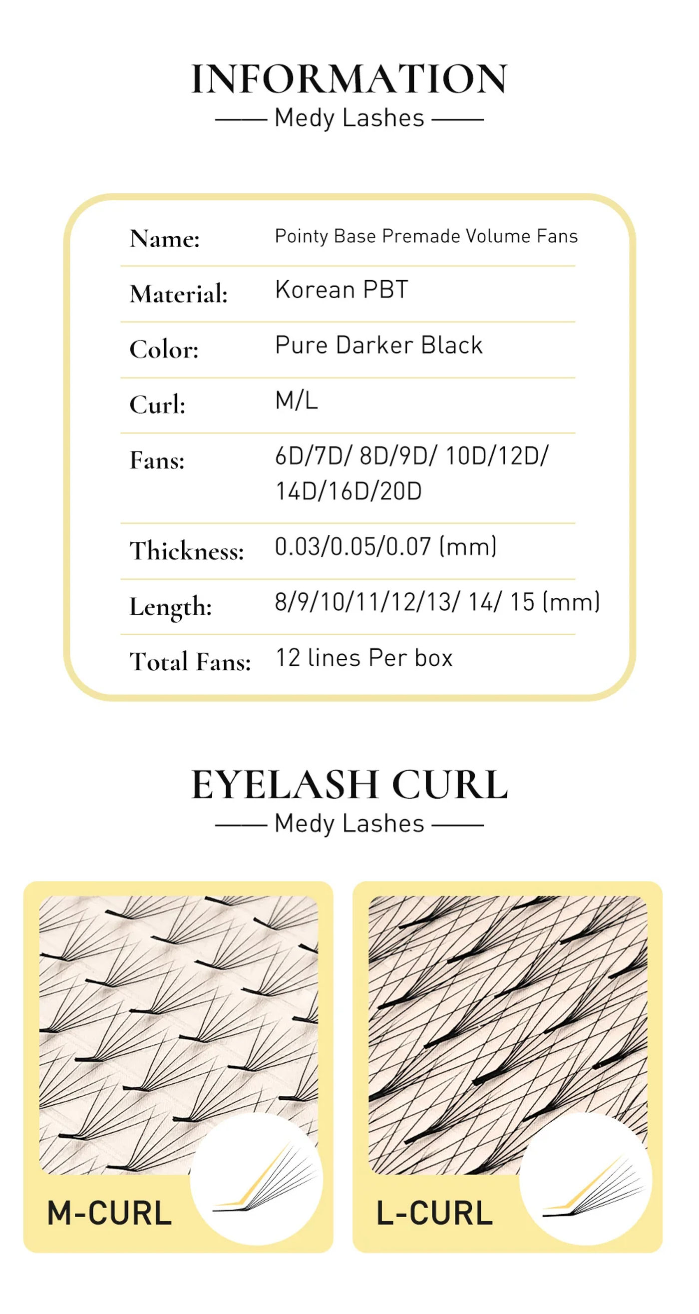 Description Picture 3 of itemPremade Volume Fans Eyelash Extensions 6D 0.07 L/M Curl 120 Fans Pointy Base Premade Fan Lashes Faux Mink Russia Volume Fans