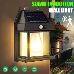 Outdoor Solar Wall Lamp Waterproof Tungsten Filament Solar Light Induction Lamp Household Light Garden Night Light Wall Light