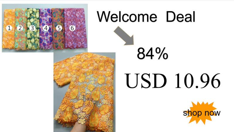 Description Picture 4 of itemAfrican Water Soluble Lace Fabric Sequins 2024 High Quality Nigerian Guipure Cord Lace Fabric For Women Wedding Dresses TY3727