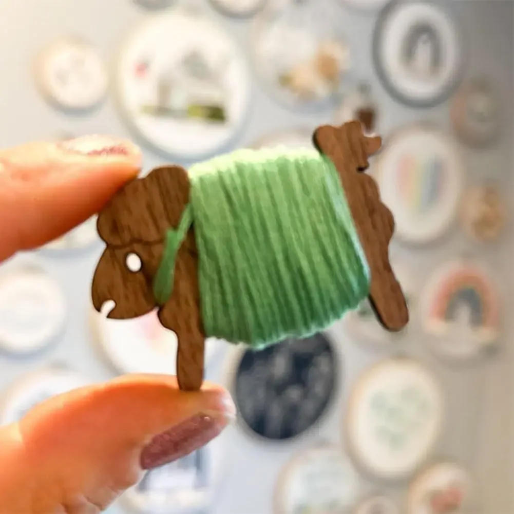 Description Picture 4 of itemWooden Animal Sheep Cat Bobbin Set Embroidery Floss Organizer Bobbin Holder Thread Holder Thread Bobbin Organizer Sewing Tool