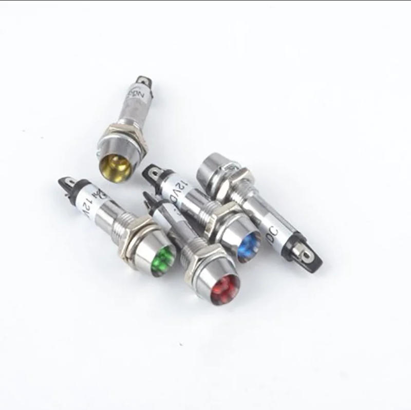 Description Picture 2 of item5pcs XD8-1 Metal Indicator lights 8mm Panel Power Signal lamp LED light Signal Convex lamp 12V 24V 220V 5 colours