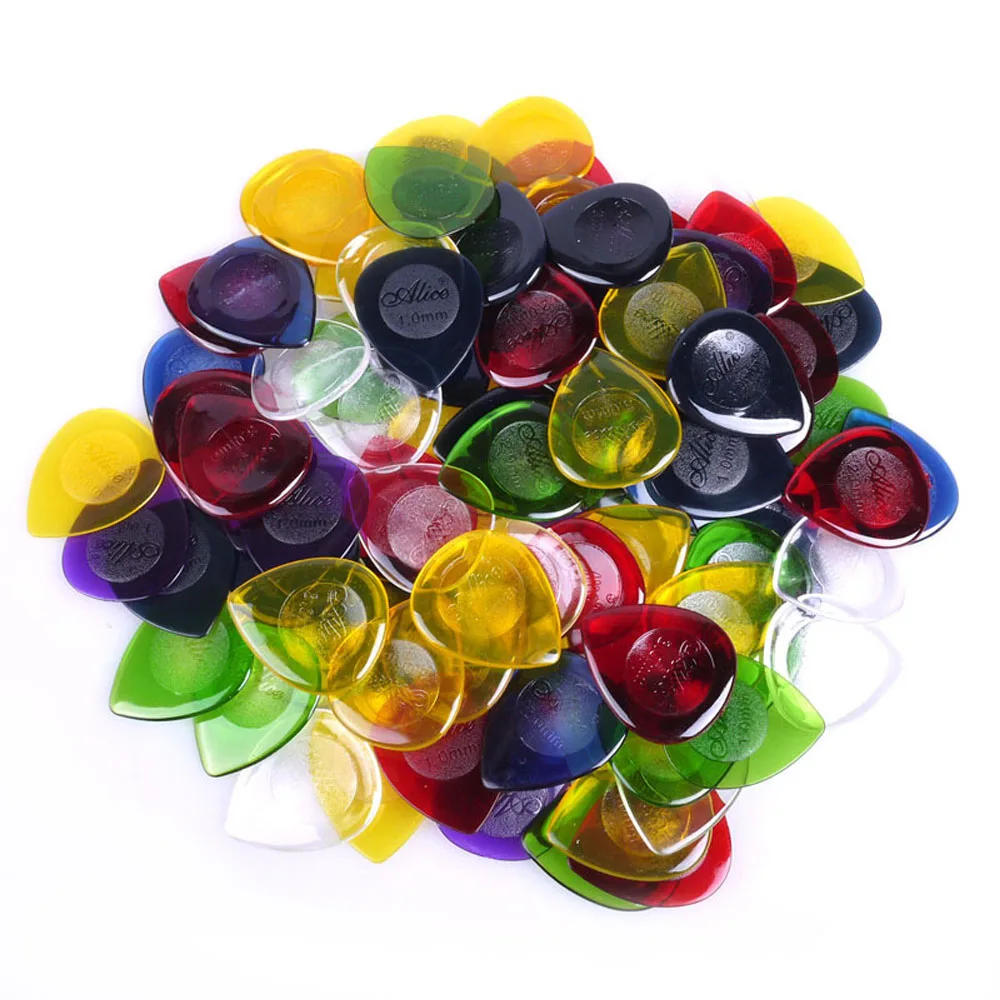 Description Picture 5 of item100pcs Alice Guitar Bass Picks AP-100JS Durable Clear Pure Color Plectrum 1.0 2.0 3.0 Mixed Small Size with Guitar Pick Case Box