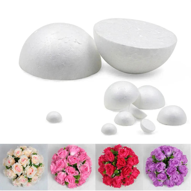 Description Picture 2 of item1pcs 15cm/18cm/20cm/25cm Half Round Polystyrene Foam Ball For DIY Christmas Natal Kids Painted Wed Party Flower Ball Decor