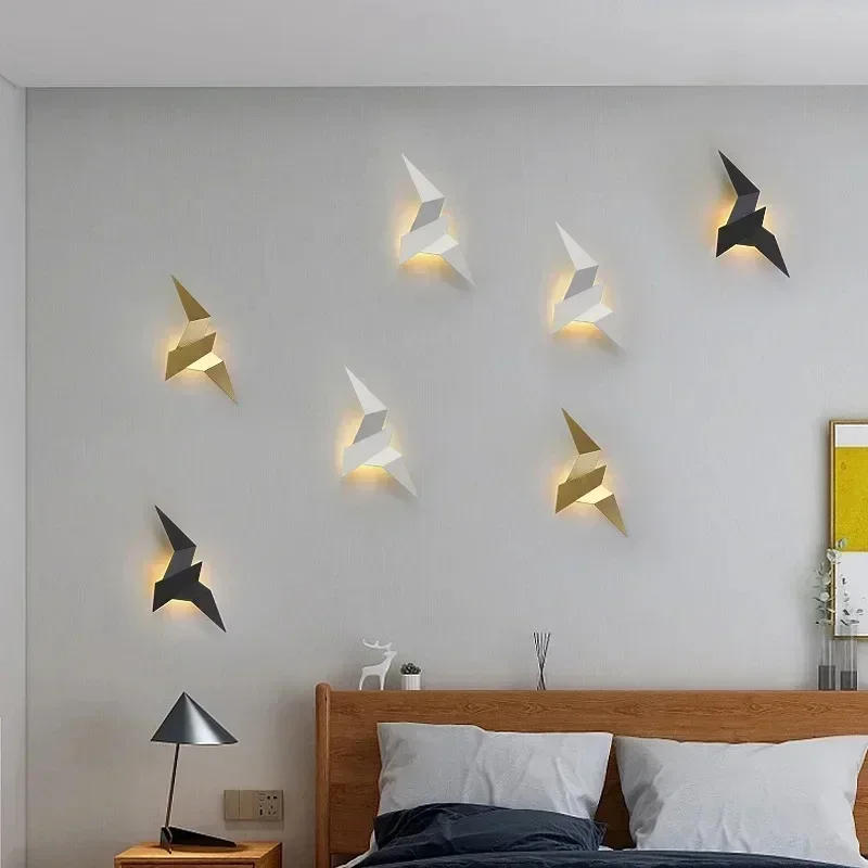 Description Picture 2 of itemNew Nordic LED Bird Wall Lamps Bedroom Decor Wall Lights Indoor Modern Lighting for Home Stairs Bedroom Bedside Light Fixtures