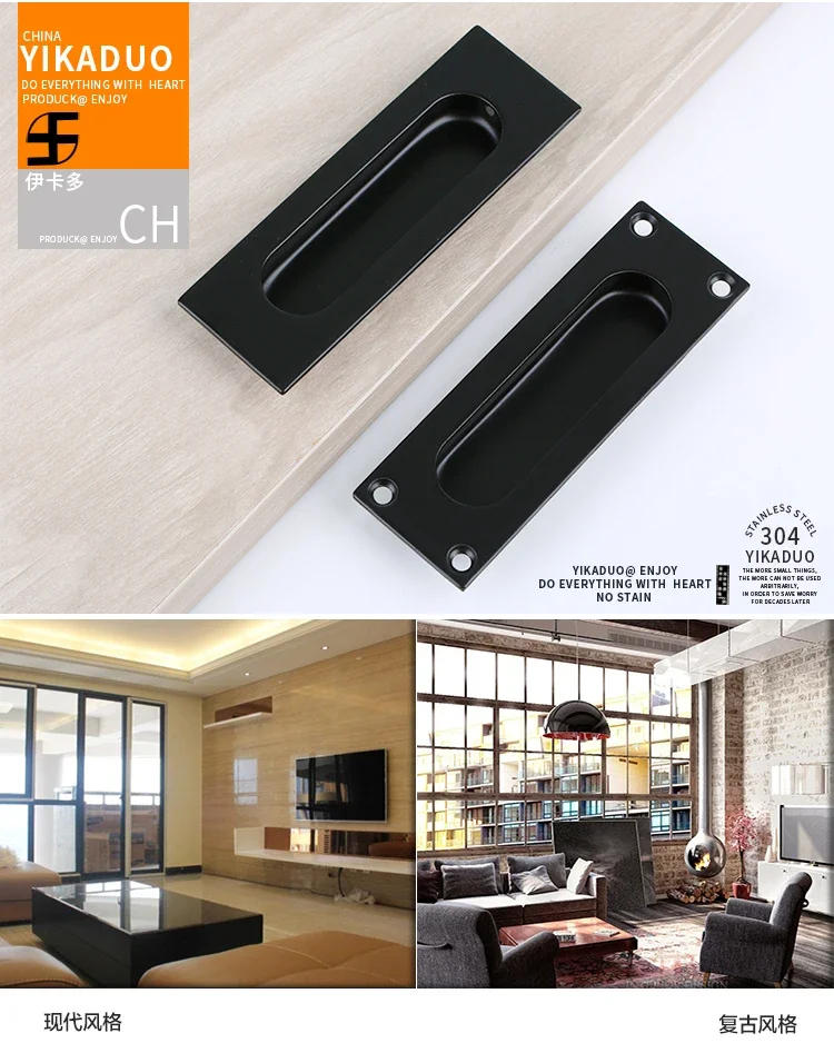 Description Picture 6 of item12cm Long Finger Concealed Door Flush Pulls for Closet Pocket Embedded Knobs Cabinet Drawer Hidden Buckle Kitchen Sliding Door